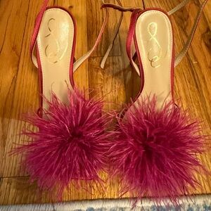 Sam Edelman Pink Heels with Feather top